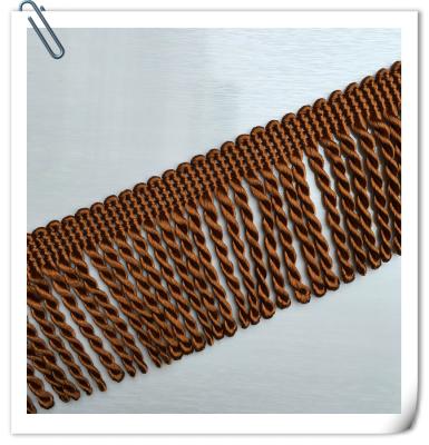 China 2017 Factory Direct Hot Sales New Style Brown Color Rayon Bullion Trimming Brush Tassel fringe For Sofa for sale