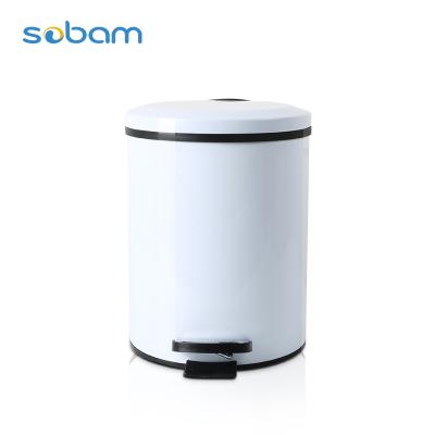 China Nordic Creative Household Bathroom Kitchen Living Room Bedroom Stainless Steel 5L Viable Trash Can Pedal With Cover for sale