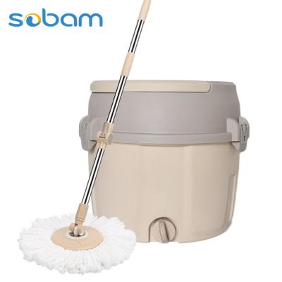 China Sustainable Magic 360 Rotation Floor Bucket Mop Set Sobam Cleaning Mop With Wringer for sale