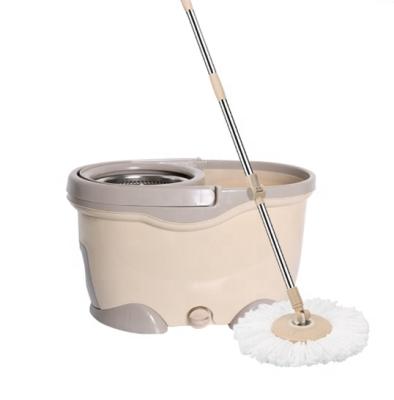 China 360 Spin Sustainable Mop With Rod Bucket Set Easy Wring System Stainless Steel Spin Dry Mop Washable Floor Clean for sale