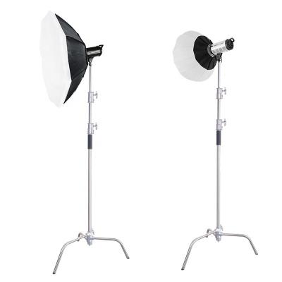 China Heavy Duty Softbox Stainless Steel C Bracket 1.5-3.3 Meter Adjustable Photographic Sturdy Tripod For Softboxes Reflectors for sale