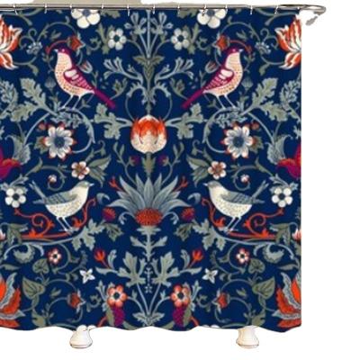 China Stocked Chic William Morris Home Decor William Morris Shower Curtain Bathroom Curtains Set Strawberry Thief Bath Rug Mat Cortina Ducha for sale