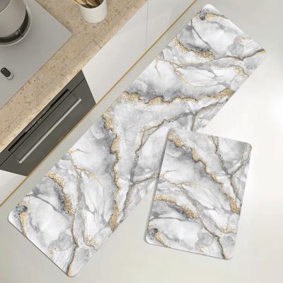 China Stain Resistant Marble Pattern Absorbent Soft Comfortable Non-slip Kitchen,  Nordic Bath and Living room Carpet for sale