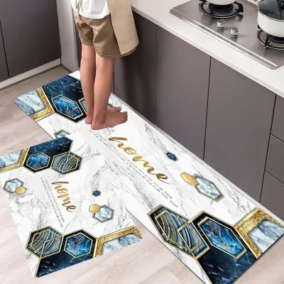 China Stain Resistant Fashion Elegant Nordic Geometric Printed Long Kitchen Mat Home Doormat Tapete Kitchen Carpet for sale