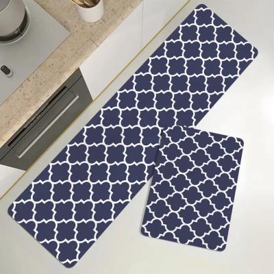 China Stain Resistant Printing Non-slip and Anti-oil Entrance Doormat Kitchen Carpet Modern Fashion Colorful Block Geometric Nordic Minimalism Indoor for sale