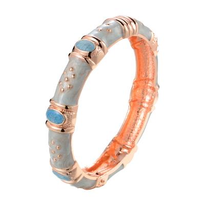 China Amazon CLASSIC Hot Sale Zinc Alloy Gold Plated Enamel Cat Eye Stone Opal Cloisonne Jewelry Bone Shape Bangle Bracelet for sale