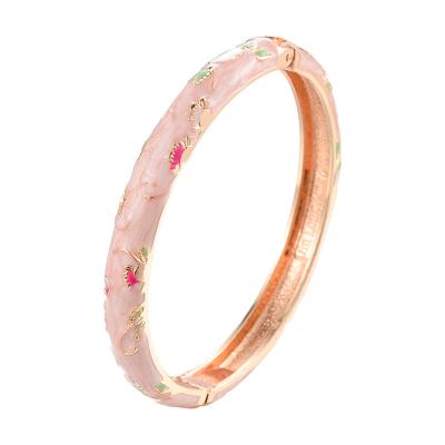 China CLASSIC Wholesale Alloy 8mm Colorful Jewelry Enamel Bangle Cloisonne Bracelet For Girls for sale