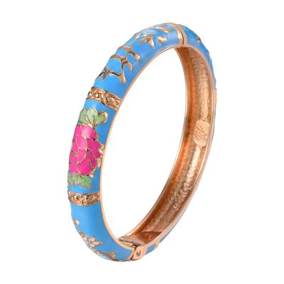 China Fashion CLASSIC Wholesale Jewelry Zinc Alloy Metal Gold Plated Enamel Flower Girls Bracelets for sale