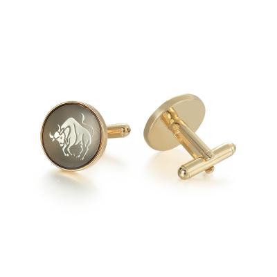 China Classic Mens Cuff Links Wholesale New Fashion Custom Brass Mens Cufflinks With Cow for sale