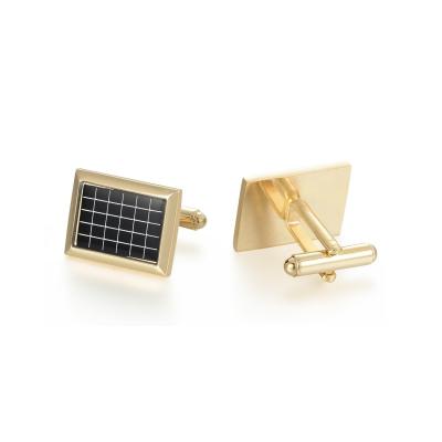 China Classic hot sale custom men's gold plating rectangle brass cufflink for man for sale