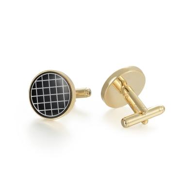 China Wholesale New Fashion Classic Mens Cufflinks Gold Color Custom Brass Cufflinks For Men's Business Casual Dress Shirt for sale