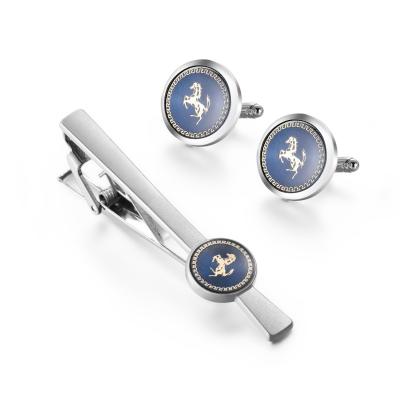 China New Fashion Classic Hot Selling 3 PCS Set Cuff Links and Tie Clips for Men's Business Casual Dress Shirt for sale