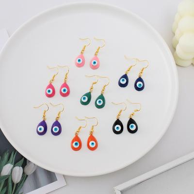 China BOHEMIA Fashion Oil Eye Earrings Personality Blue Eye Hook Drop Earring For Women Lady Party Jewelry for sale