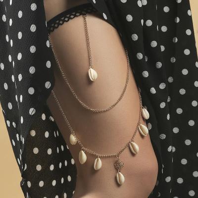 China BOHEMIA Summer Tending Long Multilayer Ankelts Shell Pendent Leg Chain Leg Chain Body Jewelry for sale