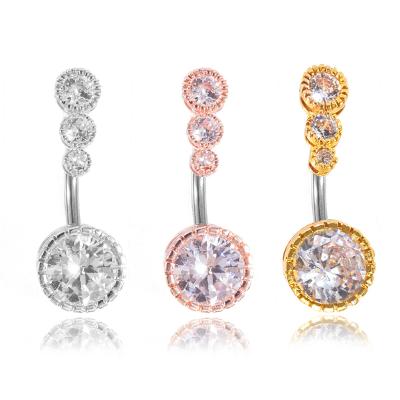 China FASHIONABLE Elegant Micro Pave Crystal Belly Rings Cubic Zirconia Body Piercing Jewelry For Women Party for sale