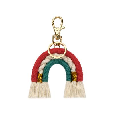 China Na Fringe Key Chain Bohemia Ins Shape Handmade Macrame Key Chain For Girl Best Friend Bag Gift for sale