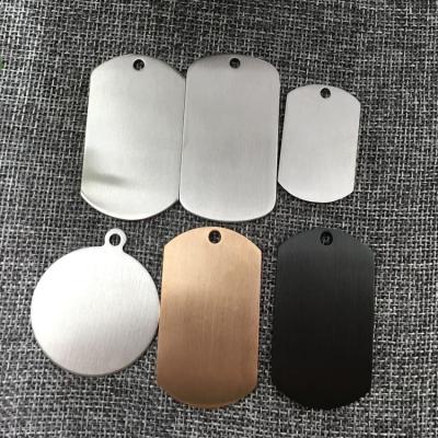 China Custom Personalized Dog Stocked Tags Plain White Stainless Steel Pet ID Tag Multi Colors Shapes for sale