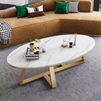 China Regular Coffee Table End Oval Side Tables Black White Gray Marbl Top With Galvanized Steel Frame Base For Living Room Balcony And Office for sale