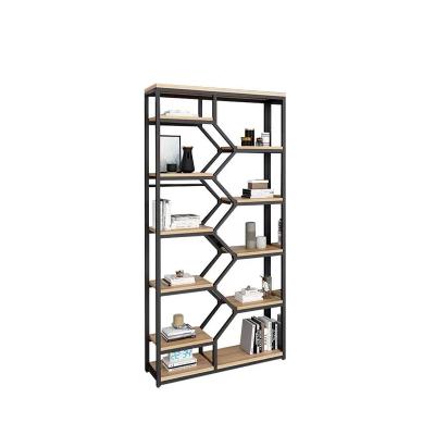 China Modern Industrial Rustic Open Bookcase Bookshelves Metal Bookshelf Modern Vintage Furniture for sale