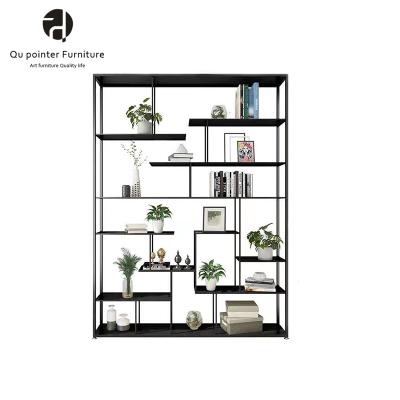 China Easy To Clean Wrought Iron Standing Bookshelf Home Office Bookcase Shelving for sale