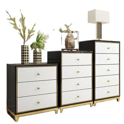 China Table side nightstand (other) in gold adjustable metal with white and black color for sale