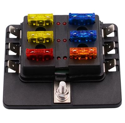 China Automotive 6 Way Fuse Box Block Holder Panel With Car Boat CR579B1 Warning LED Indicator for sale