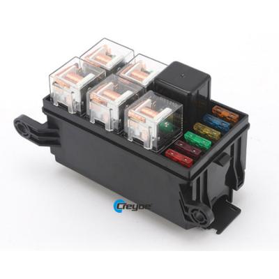 China 12V/24V 6 Way Relay Fuse Block Holder Box Automotive Socket Set For Auto Car SUV CR6370 Offroad Pickup Truck for sale