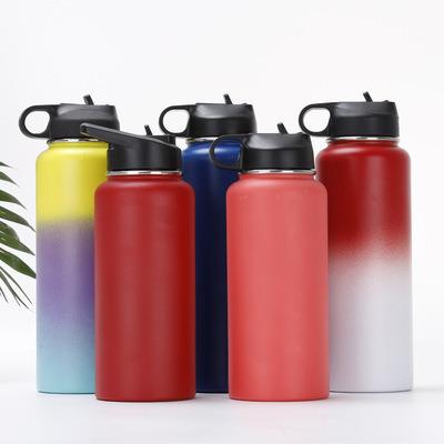 China Durable Huge Capacity Euramerican Stainless Steel Sports Colorful Concise Gradually Varied Insulated Water Bottle for sale