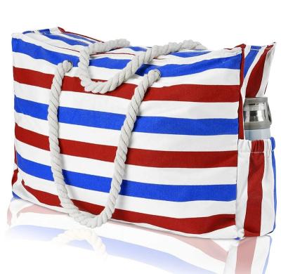 China Other Beach Tote Bag Extra Large Waterproof Beach Bags and Totes For Women With Zipper And Cotton Rope Handles Bali Beach Bags 2021 for sale