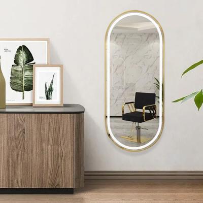 China Smart Station Traditional Light Mirror Furniture Salon Beauty Salon Mirrors Led Salon Wall Mounted Mirror With Led Lights for sale