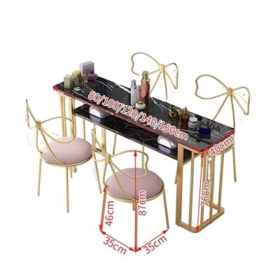 China Modern Professional Nail Beauty Salon Furniture Manicure Table Manicure Desk Client Table And Chair Sets Equipment for sale