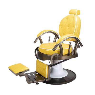 China Modern Heavy Duty Gold and Black Barber Chairs Styling Chairs Hair Salon Chair Green Equipment Set Furniture for sale