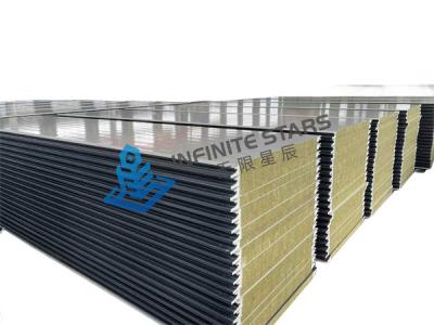 China 95 115 Model Color Steel Rock Wool Sandwich Panel 50mm 75mm 100mm 150mm Thickness for sale