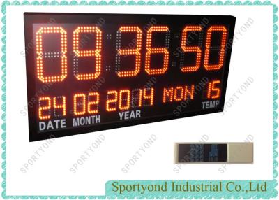 China Custom Red Led Digital Clock Display , Digital Clock Board 100cm x 50cm for sale