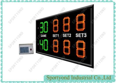 China Aluminiumhuisvesting, Rood/Groen Elektronisch Tennisscorebord met Draadloze Console Te koop