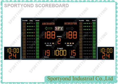 China Basketbal Elektronisch Scorebord met Individuele Scores en 24 Seconden-Kloktijdopnemer Te koop