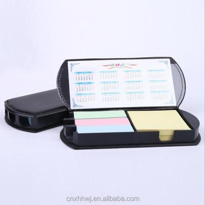 China Self-adhesive PU Leather Case Hot Selling Sticky Note Pads with Calendar, Colorful Silk Memo Pad Screen, Offset Printing PVC 80g Art Paper NC; ZHE for sale