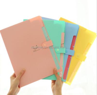 China 100% Eco-friendly PP Plastic Pockets Clear Plastic File Folders With Divider for sale