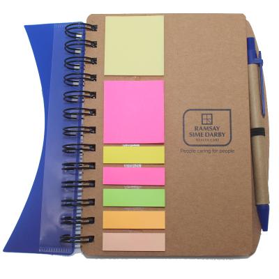 China Double Limit Notebook Metal ECO Spiral Book Coil Notebook with Recyclable Paper Pen Elastic Band Notebook for Promotion Gift for sale