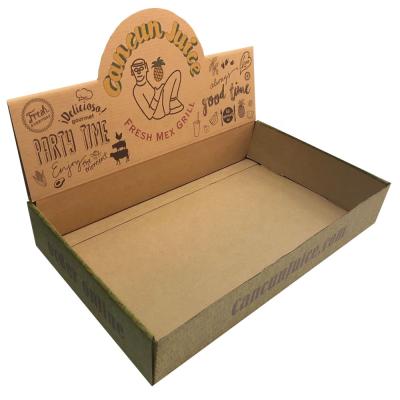 China Recycled Materials CUSTOM PRINTING REUSED NATURAL Kraft PAPER DISPLAY BOX for sale