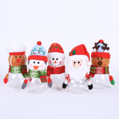 China Cute Christmas Old Man Snowman Elk Bubble Candy Jar Storage Bottle Kids Christmas Gift Plastic Box Christamas Home Decoration Decorations1PC for sale