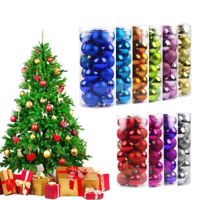 China Christamas Home Decoration 24pcs Christmas Tree Decor Hanging Ornaments Clear Christmas Plastic Balls For Christmas New Year Gift Home for sale