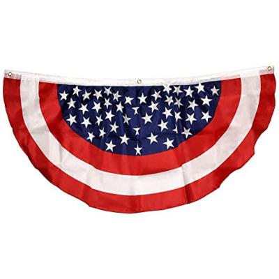 China Hotel and resort american flag fan pleated patriotic bunting flag veterans day decoration usa for 4th july for sale