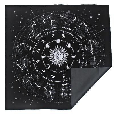 China Washable Card Soft Cloth Tarot Altar Table Cloth 12 Constellations Tarot Divination Astrology Cards Table Cloth Tapestry for sale