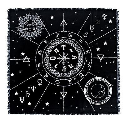 China Spiritual Witchcraft Tarot Astrology Tapestry Sun Moon Stars Altar Cloth Divination Cards Soft Table Cloth for sale