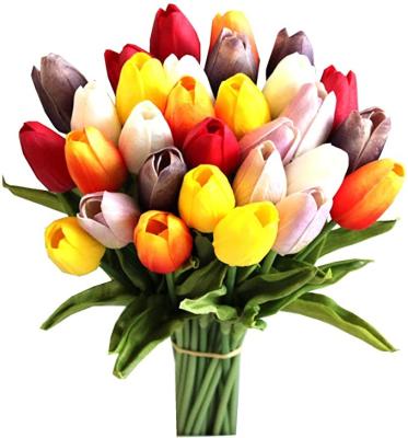 China Art Decor Tulip Artificial Flower Fake Real Touch Artificial Bouquet Flower For Wedding Decoration Flowers Garend Home Decor for sale