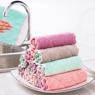 China Microfiber Reusable Reusable Cleaning Cloth Kitchen Dish Towel Super Absorbent Home Oil And Dust Clean Cloth for sale