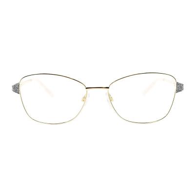 China Optical Frame OEM ODM Customized Women Trendy Glasses Fashion Metal Optical Frames for sale