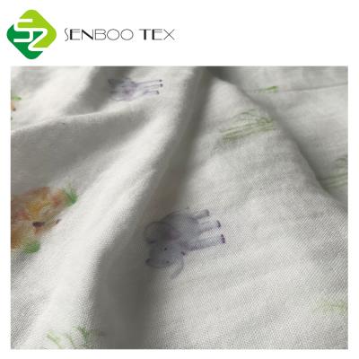 China Moisture-wicking comfortable custom digitally printed 100% bamboo fabric printing service bamboo for infant use for sale