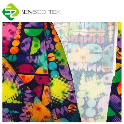 China Anti-bacteria Digital Printing Colorful Pattern Bamboo Spandex Fabric For Women Deep Waistband Bamboo Leggings for sale